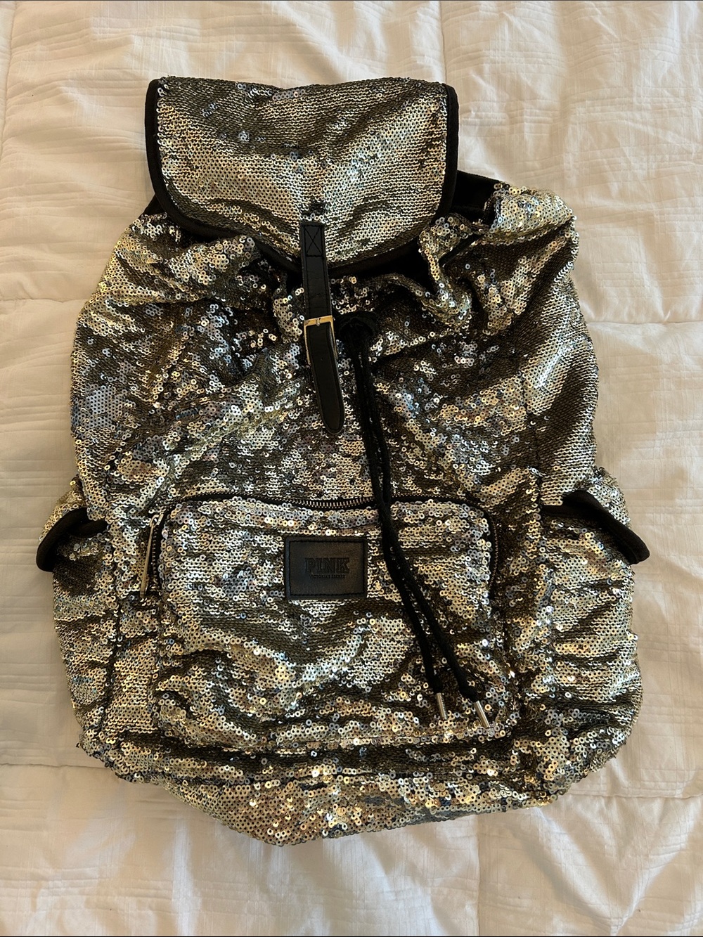 Victoria’s Secret PINK Sequin Backpack – Gold – Rare/Discontinued